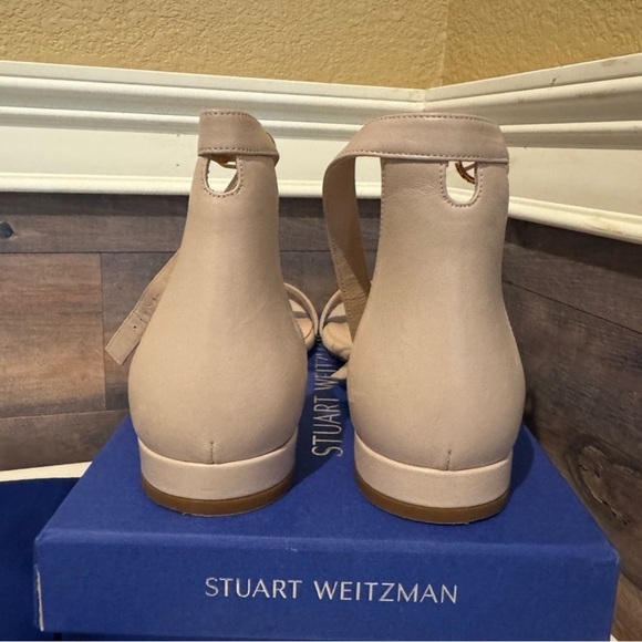 Stuart Weitzman NuNaked Leather Sandals Mid Nudist Flats 40 / 9.5 with Box Bag - Picture 2 of 6